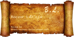 Boczor Lúcia névjegykártya